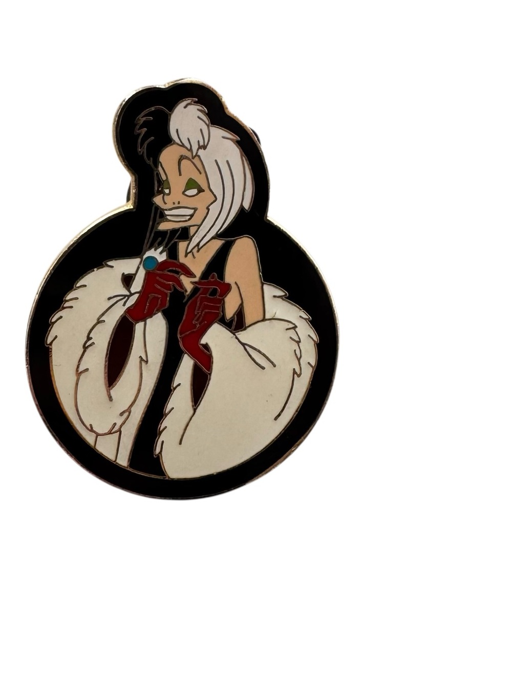 Disney Pin Cruella de Vil Circle Portrait 101 Dalmatians EUC